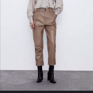 Faux leather pants TRF